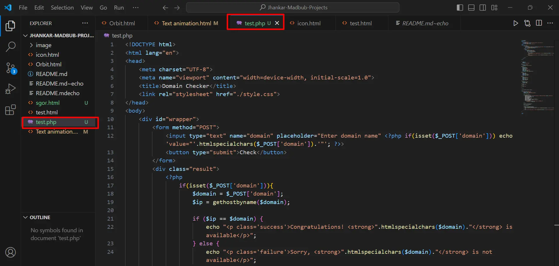 image of visual studio and "domain name search script in php"