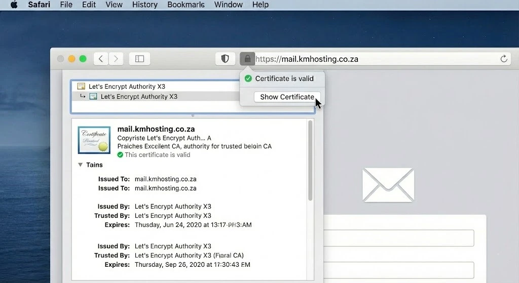 “Cannot Verify Server Identity” Error solving For macOS (Mail App) Users Problem type - Verify Certificate