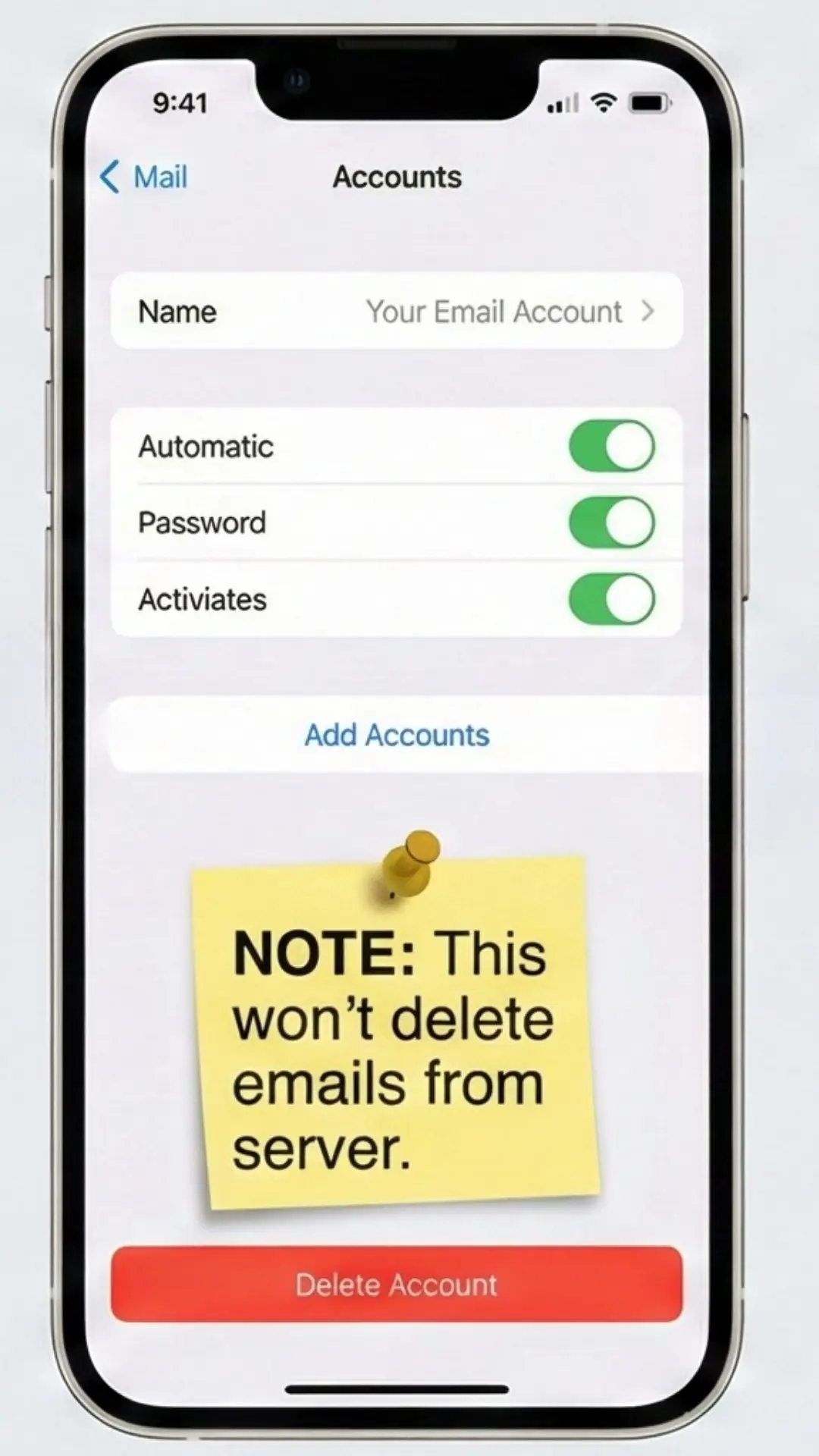 “Cannot Verify Server Identity” Error solving For iPhone / iPad (iOS 18) Users. Problem type - Delete and Re-add the Email Account
