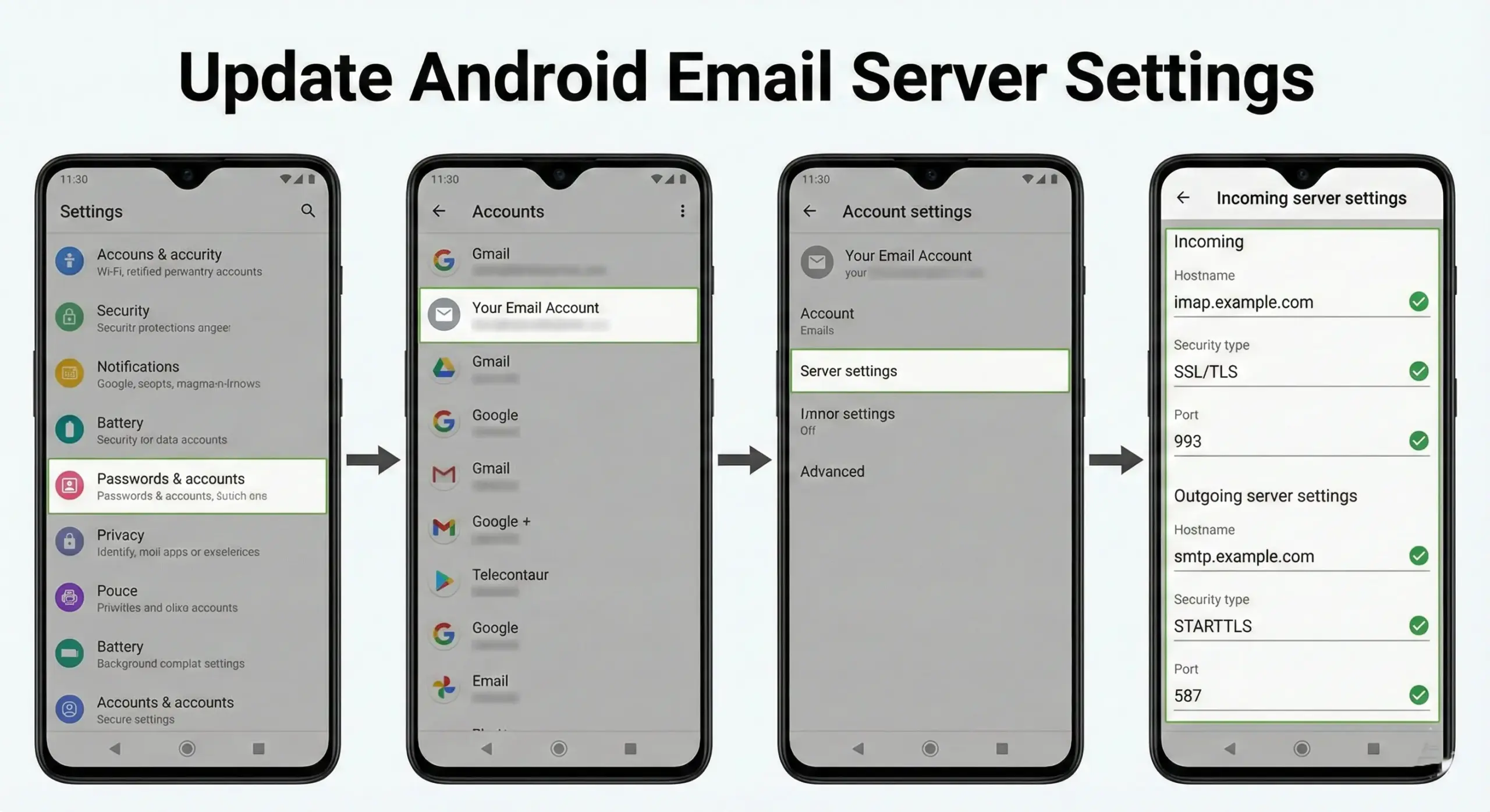 “Cannot Verify Server Identity” Error solving For Android (Gmail / Outlook App) Problem type - Update Account Settings